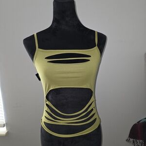 Dolls Kill Army Green Cut-Out Camisole